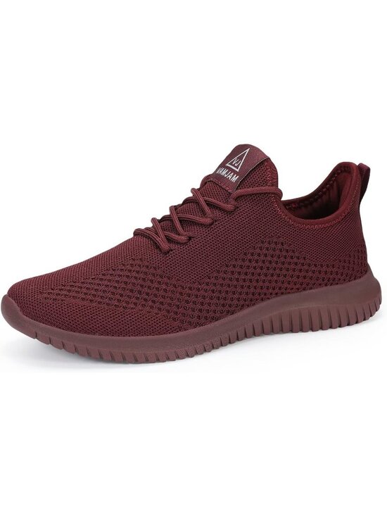 Other - Men's All Burgundy Ultra Lightweight Non Slip Breathable Mesh Workout Sneakers